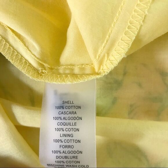 VINCE CAMUTO Yellow Floral Print Midi Dress Sundress Summer Cotton Size 6 New - Picture 9 of 14